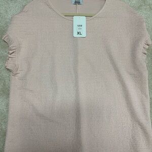 Ruched Pink Sleeveless Tee